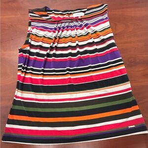 Calvin‎ Klein Top L Multicolor Sleeveless Striped Blouse Career Casual